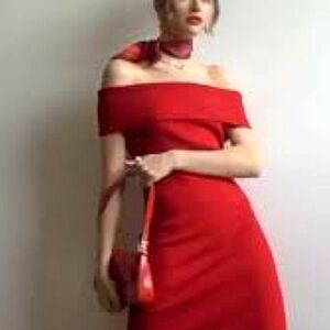 Incredible red evening gown.  Unique details on back.  Fashion Nova. Lg